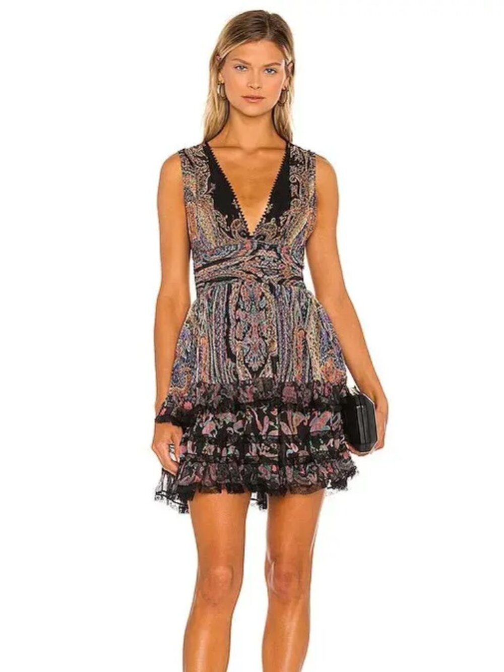 Rococo Sand Nott Mini Dress in Black, Size: XS